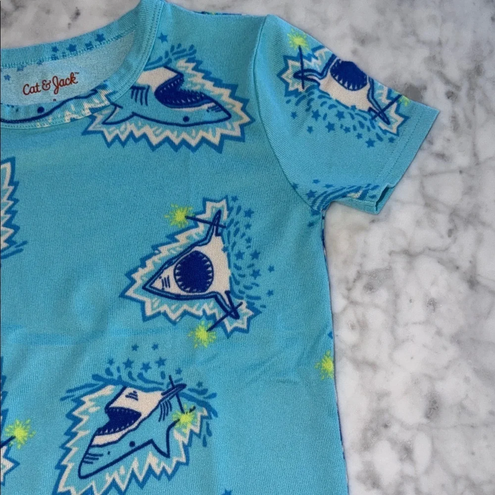 Cat & Jack Blue Shark Pattern Pajama Set